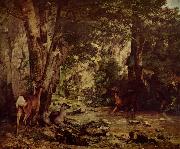 Gustave Courbet Rehbock im Wald oil painting on canvas
